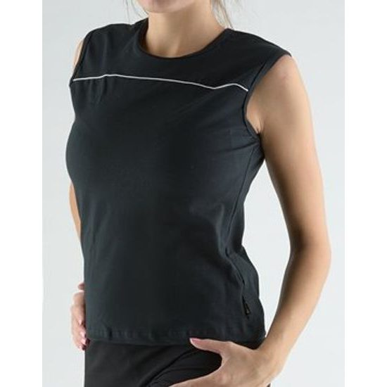 GINA dámské tričko bez rukávů, skampolo, šité 98051P - černá bílá