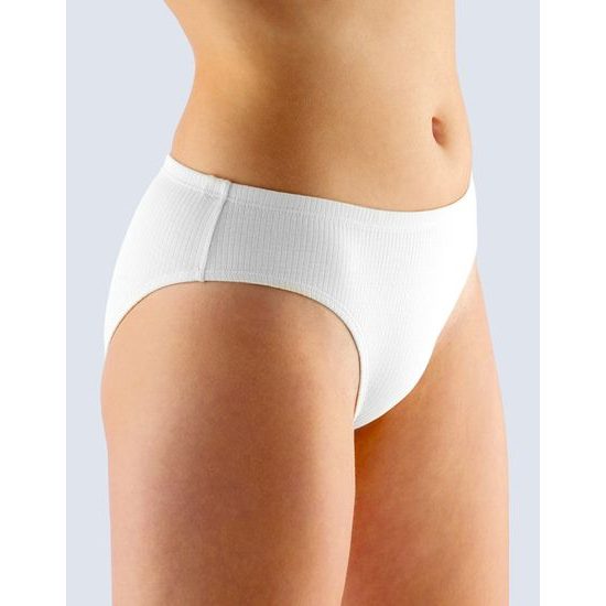 GINA dámské kalhotky klasické, širší bok, šité, jednobarevné Alice 10224P - bílá