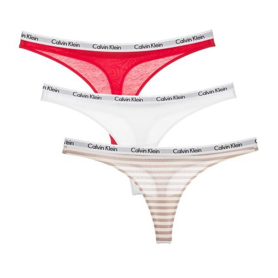 Dámské kalhotky tanga CALVIN KLEIN Carousel 3-pack ODR