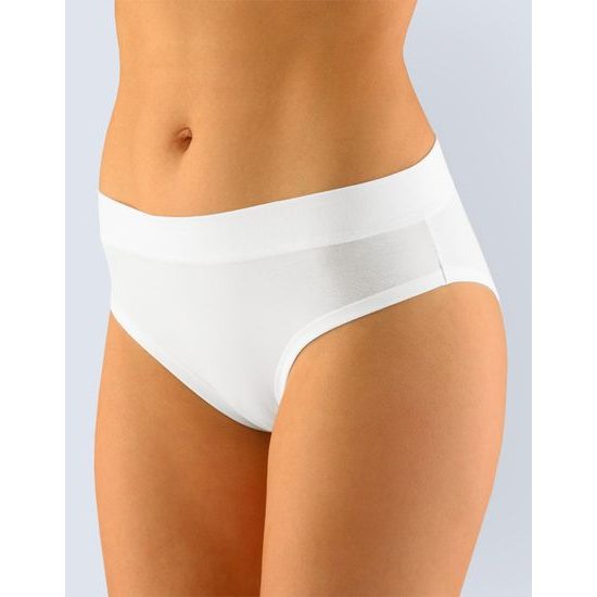 GINA dámské kalhotky klasické, širší bok, šité, jednobarevné 10173P - bílá