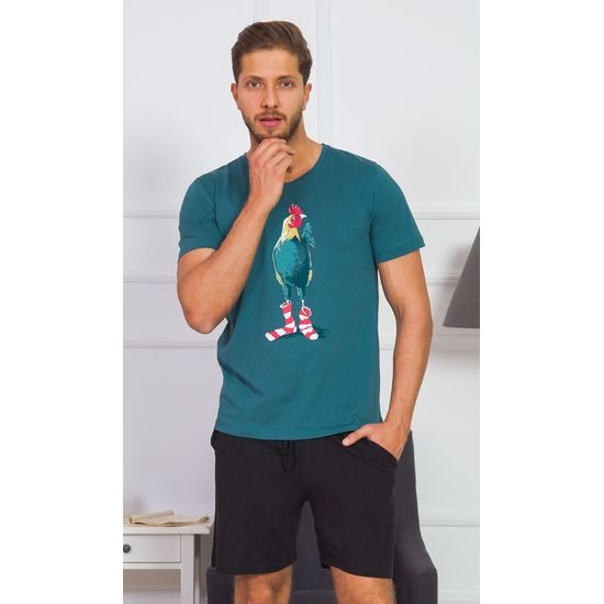 Pánské pyžamo šortky Kohout - smaragdová