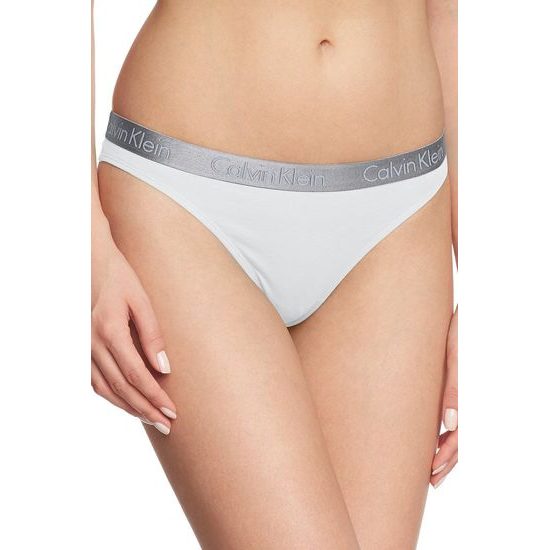 Dámské kalhotky tanga CALVIN KLEIN Radiant Cotton bílé