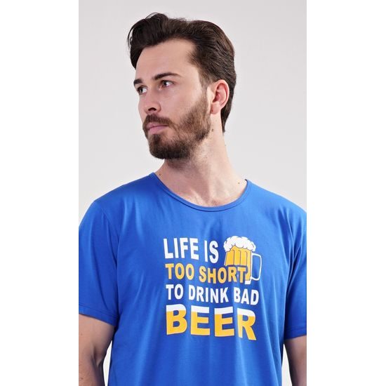 Pánské pyžamo šortky Life is beer - modrá