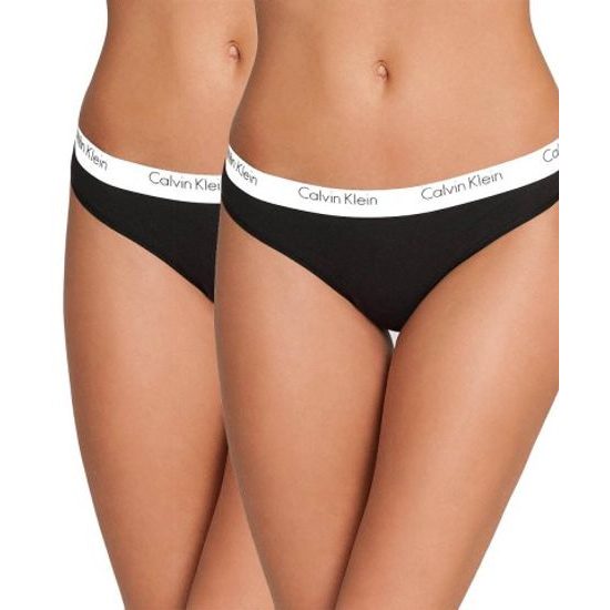 Dámské kalhotky tanga CALVIN KLEIN 2pack QD3583E černá