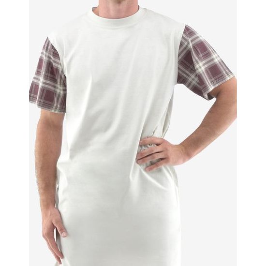 Pánská noční košile s krátkým rukávem 79146P - sv. šedá hypermangan