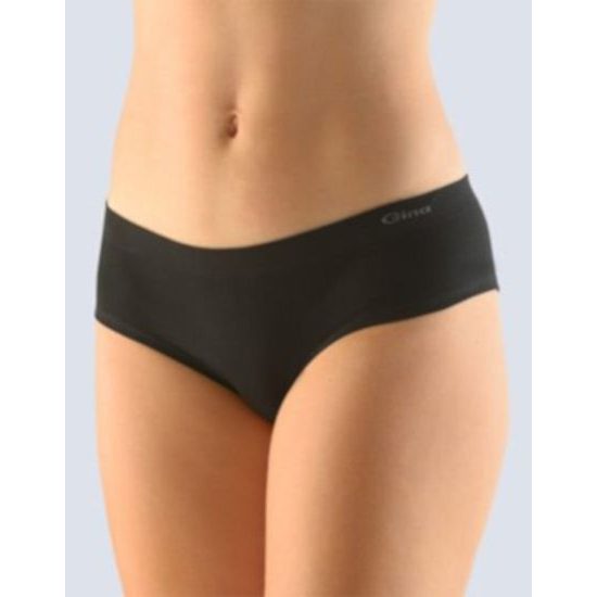 GINA dámské kalhotky francouzské, bezešvé, bokové, jednobarevné MicroBavlna 04004P - černá