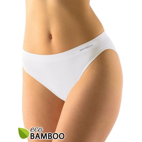 GINA dámské kalhotky klasické s úzkým bokem, bezešvé, Eco Bamboo 00037P - bílá