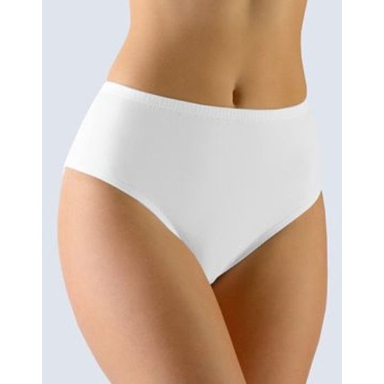 GINA dámské kalhotky klasické ve větších velikostech, větší velikosti, šité, jednobarevné 11060P - bílá