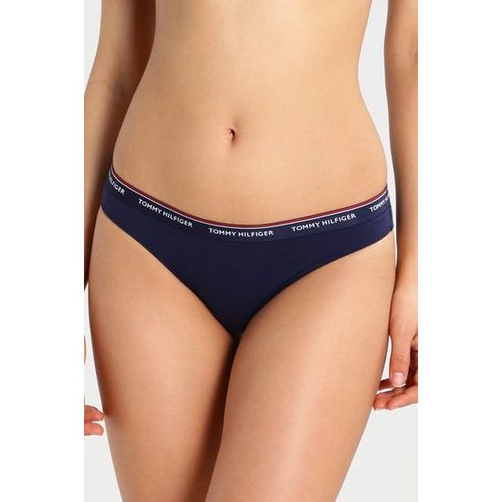 Dámské kalhotky TOMMY HILFIGER Essentials 3pack bikini modrá/červená/bílá