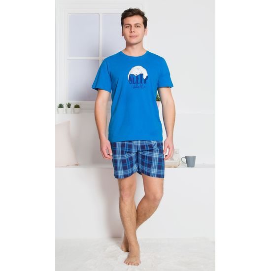 Pánské pyžamo šortky Sleep well - modrá