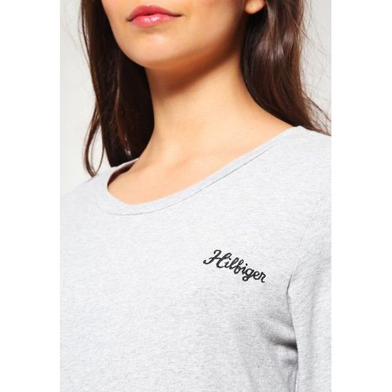 Dámská noční košile s dlouhým rukávem TOMMY HILFIGER Cotton Iconic šedá