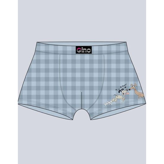GINA pánské boxerky s kratší nohavičkou, kratší nohavička, šité, s potiskem Funny collection 73070P - sv. modrá