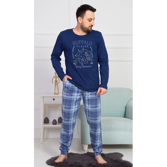 Pánské pyžamo dlouhé Buffalo - tmavě modrá