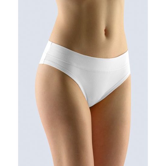 GINA dámské kalhotky bokové - brazilky, šité, jednobarevné Disco XIV 16137P - bílá