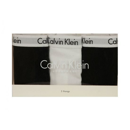 Dámské kalhotky tanga CALVIN KLEIN Carousel 3-pack black/white