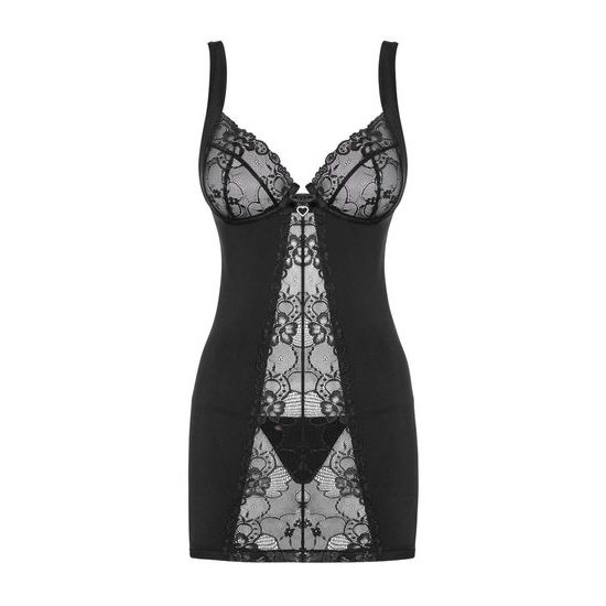 Erotická košilka Heartina chemise black