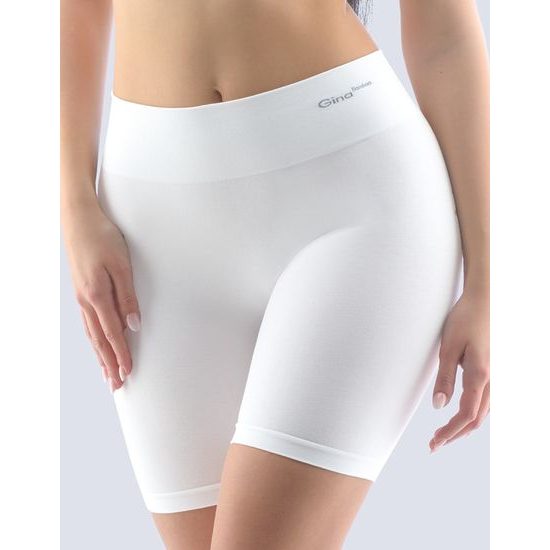 GINA dámské boxerky vyšší, kratší nohavička, bezešvé, klasické, jednobarevné Bamboo PureLine 03017P - bílá