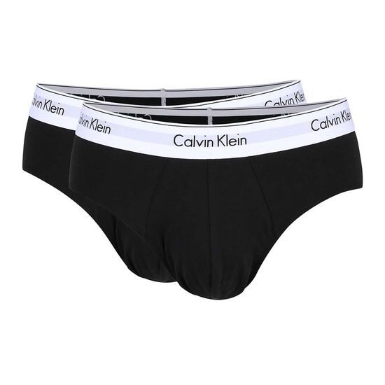 Pánské slipy CALVIN KLEIN Modern Cotton Stretch 2 pack NB1084A černá