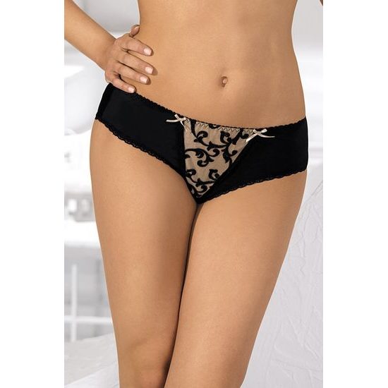 Dámské kalhotky tanga AVA Lingerie 1353 černá/béžová