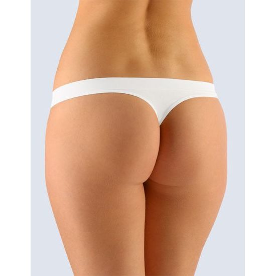 GINA dámské tanga boková, úzký bok, bezešvé, bokové, jednobarevné Bamboo Natural 05011P - bílá purpurová