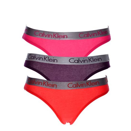 Dámské kalhotky 3pack CALVIN KLEIN Radiant Cotton plum/pink/red