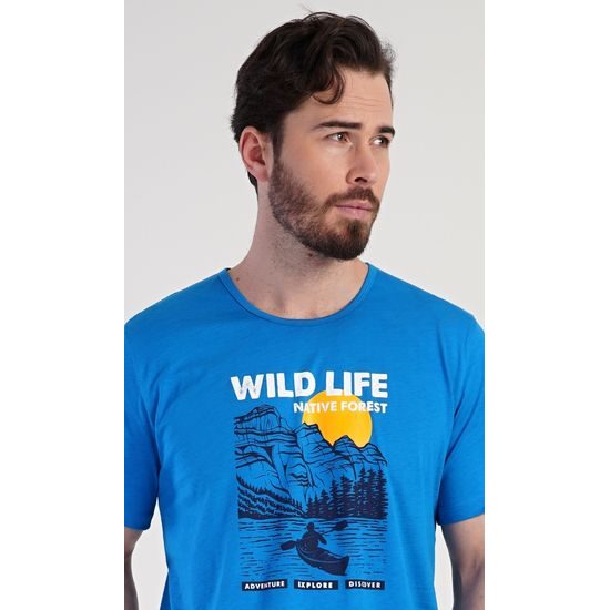 Pánské pyžamo kapri Wild life - modrá
