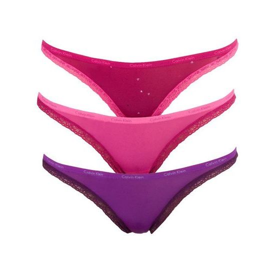 Dámské kalhotky tanga CALVIN KLEIN 3-pack QD3592E-STT