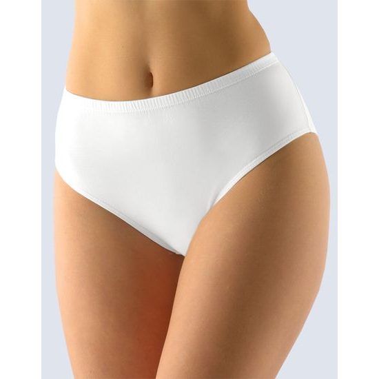 GINA dámské kalhotky klasické ve větších velikostech, šité, 11056P - bílá