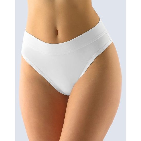 GINA dámské kalhotky klasické s úzkým bokem, úzký bok, šité, jednobarevné 10178P - bílá