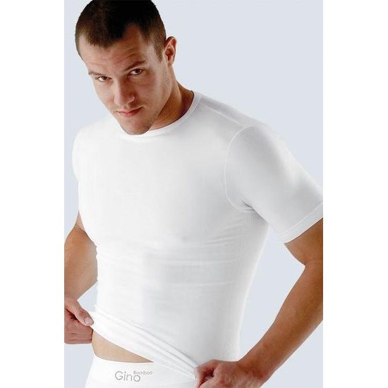 Pánské tričko s krátkým rukávem GINA Bamboo PureLine 58003P - bílá