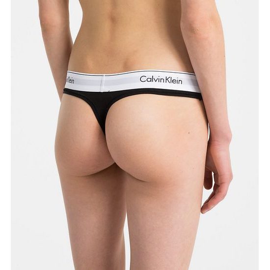 Dámské kalhotky tanga CALVIN KLEIN Modern Cotton F3786E černé