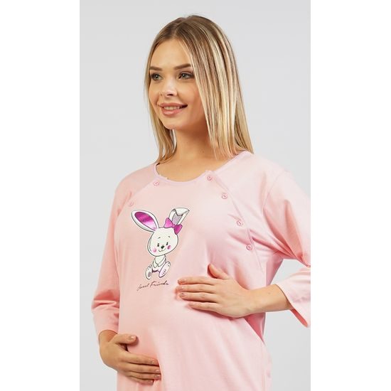 Dámská noční košile mateřská Králík - světle růžová