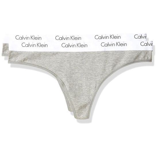 Dámské kalhotky tanga CALVIN KLEIN 2pack QD3583E šedá