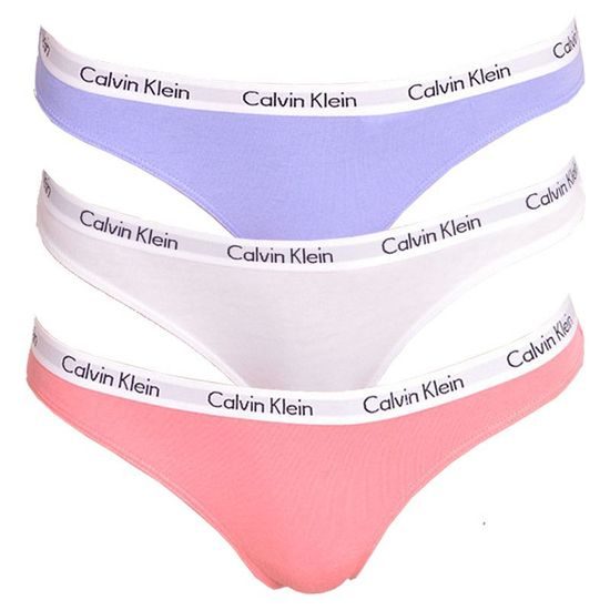 Dámské kalhotky tanga CALVIN KLEIN Carousel 3-pack QD3587E-EHP