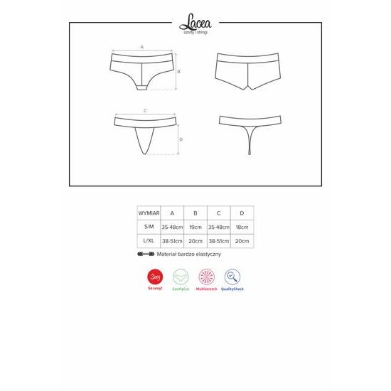 Kalhotky OBSESSIVE Lacea shorties 2pack černá/bílá