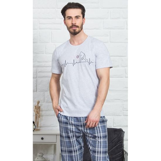 Pánské pyžamo kapri Basketball - šedá/černá