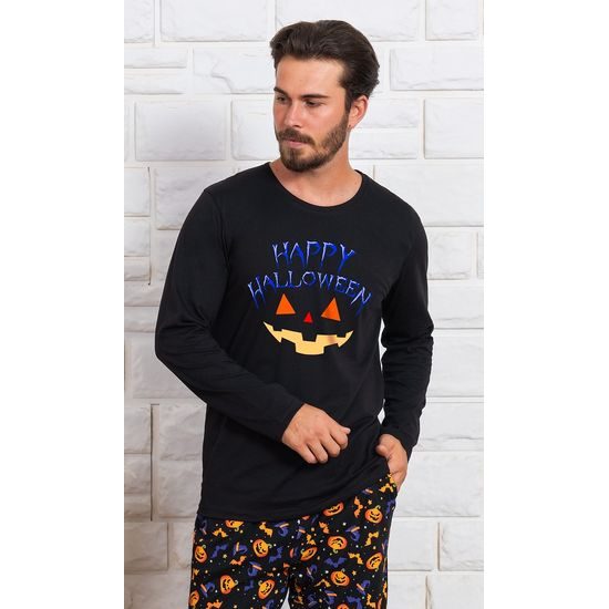 Pánské pyžamo dlouhé Halloween - černá
