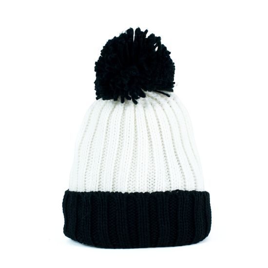 Dvoubarevná zimní čepice černá+bílá