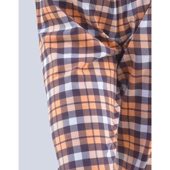 GINA dámské kalhoty dlouhé pyžamové dámské, šité, bokové, s potiskem 19779P - lososová hypermangan