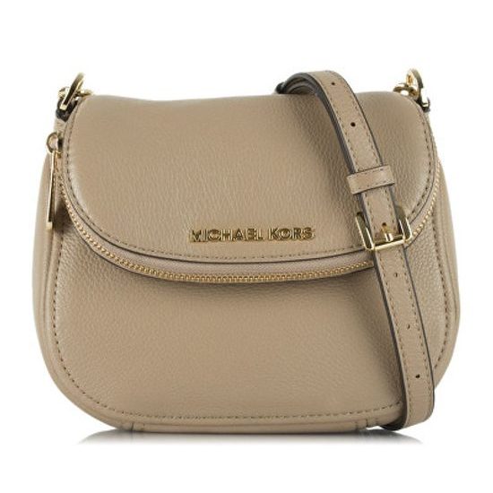 Elegantní kožená kabelkaMichael Kors Bedford Flap Leather Crossbody Bag Beige