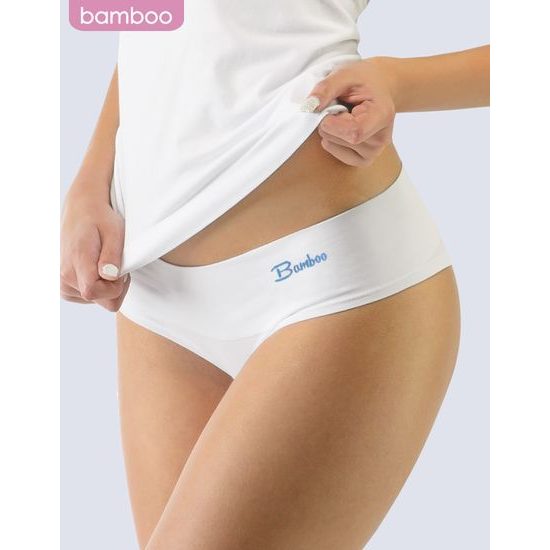 GINA dámské kalhotky francouzské, bezešvé, bokové, jednobarevné Natural Bamboo 04029P - bílá dunaj