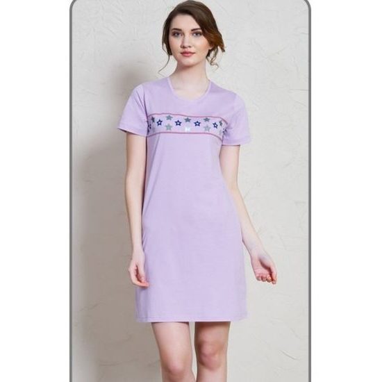 Dámská noční košile s krátkým rukávem VIENETTA Nora - fialová