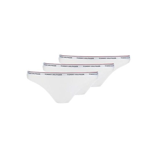 Dámské kalhotky tanga TOMMY HILFIGER Essentials 3pack bílé