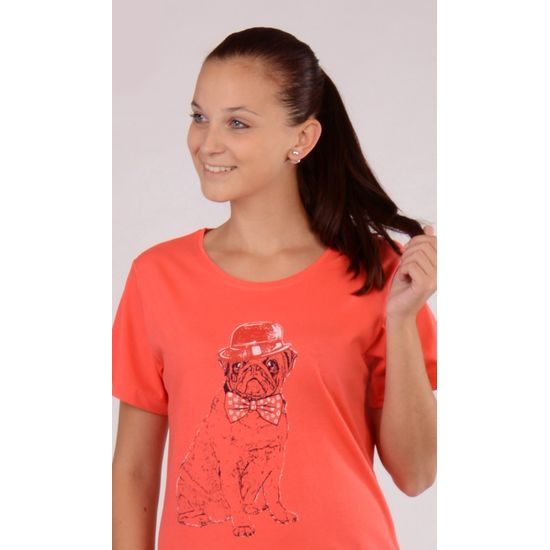 Dámská noční košile Vienetta Secret Bulldog - korálová