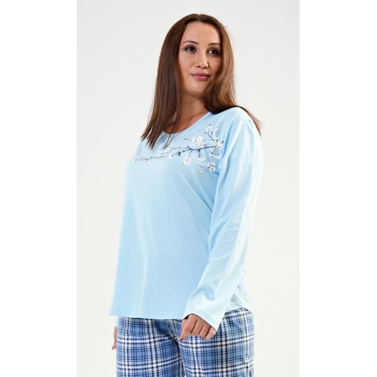 Dámské pyžamo dlouhé Barbora - modrá