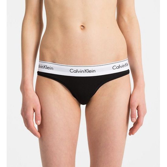 Dámské kalhotky tanga CALVIN KLEIN Modern Cotton F3786E černé