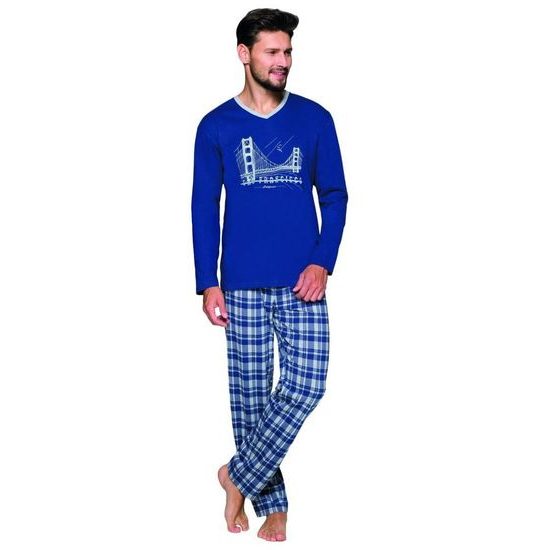 Pánské pyžamo Robert modré most