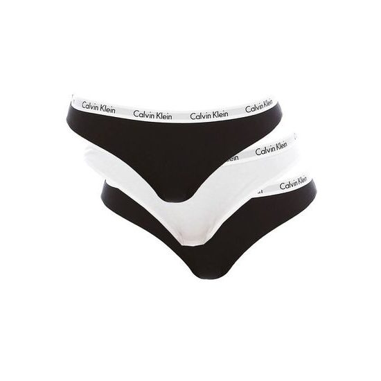 Dámské kalhotky tanga CALVIN KLEIN Carousel 3-pack black/white