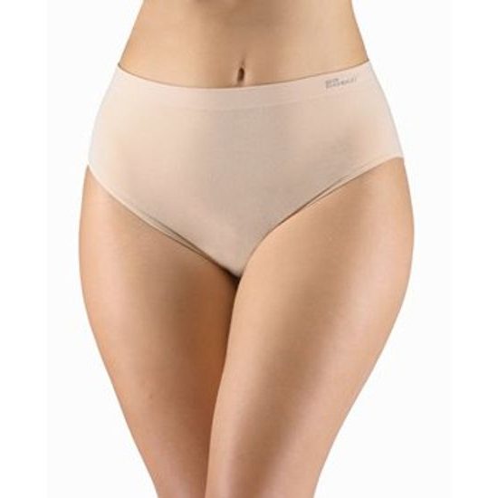GINA dámské kalhotky klasické ve větších velikostech, větší velikosti, bezešvé, jednobarevné Eco Bamboo 01002P - béžová
