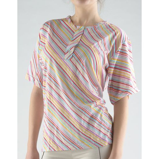 GINA dámské tričko s krátkým rukávem, krátký rukáv, šité, s potiskem Marika 98077P - bílá třešňová